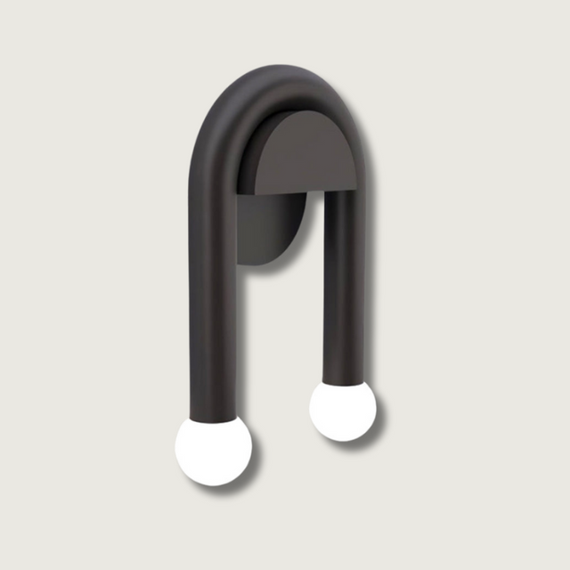 Modern U-Shaped Wall Lamp  Dual Globe LED Design - Product showcase