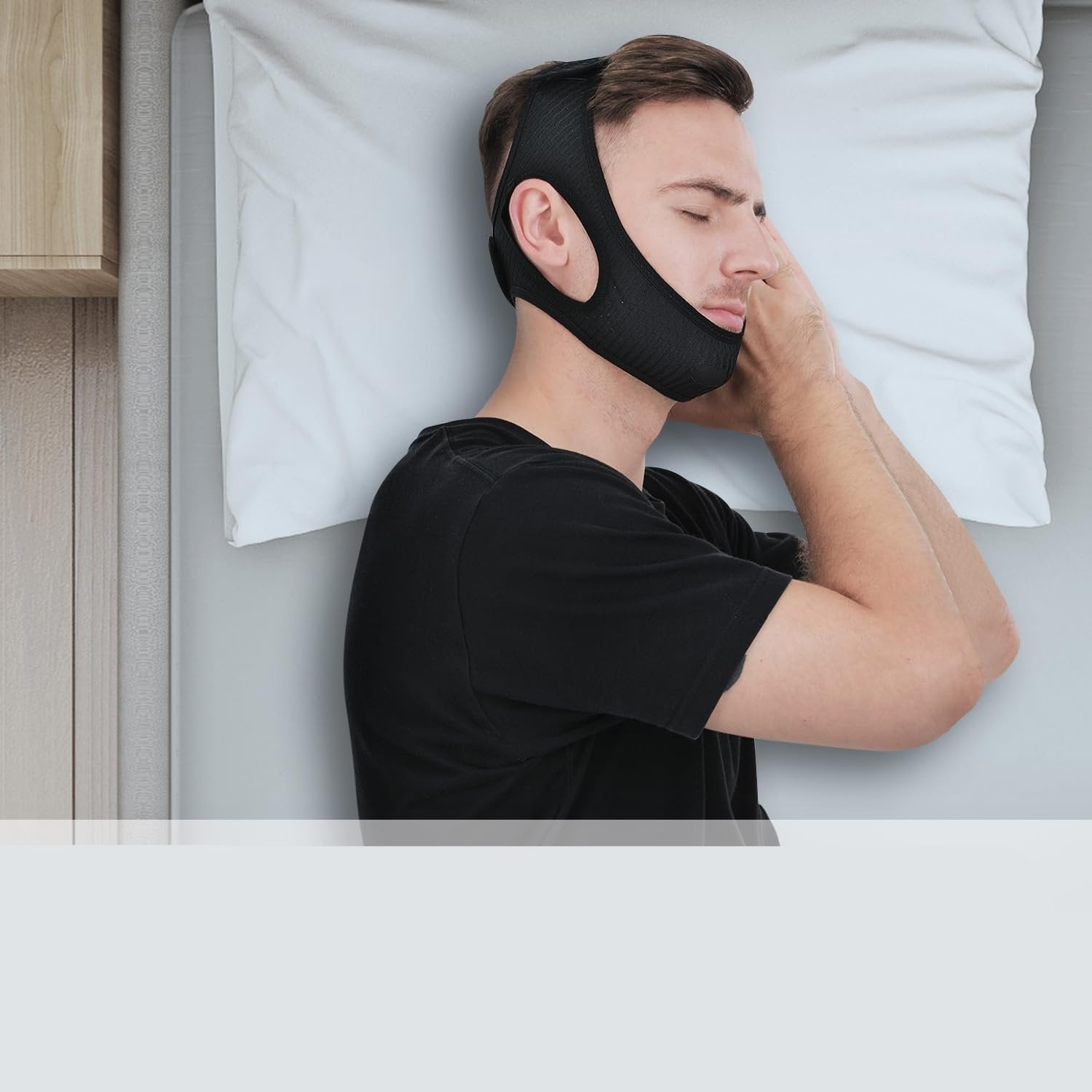 Anti Snoring Chin Strap  Adjustable Sleep Support Band - Detailed view