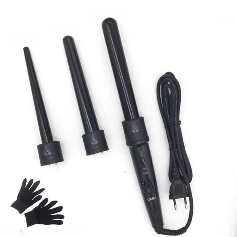 Professional Ceramic Hair Curler 3 Interchangeable Barrels Set - Detailed view