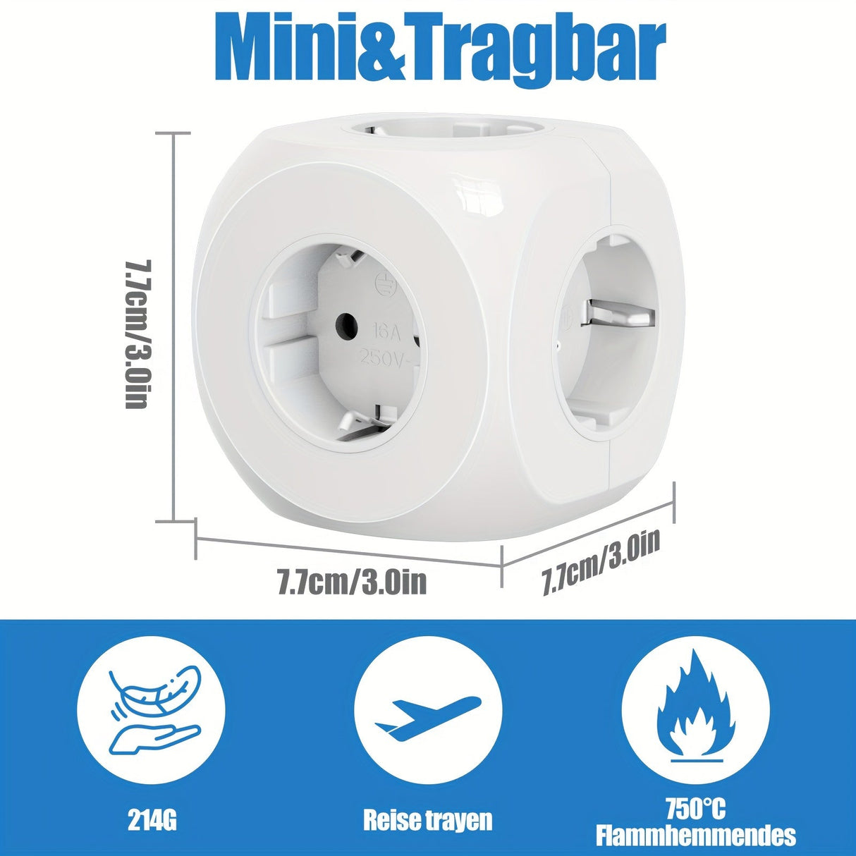 Multi Power Socket Cube 5-Port Space-Saving Design - Product example