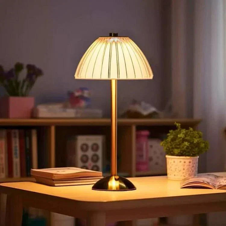 Modern Table Lamp  Pleated Shade with Brass Base - Product detail 5