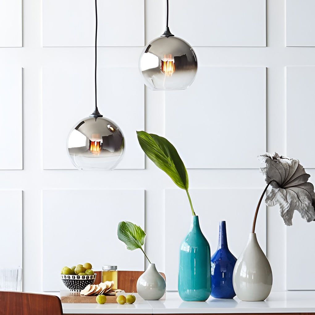 Modern Glass Pendant Light Smokey Globe Design - Product detail 13