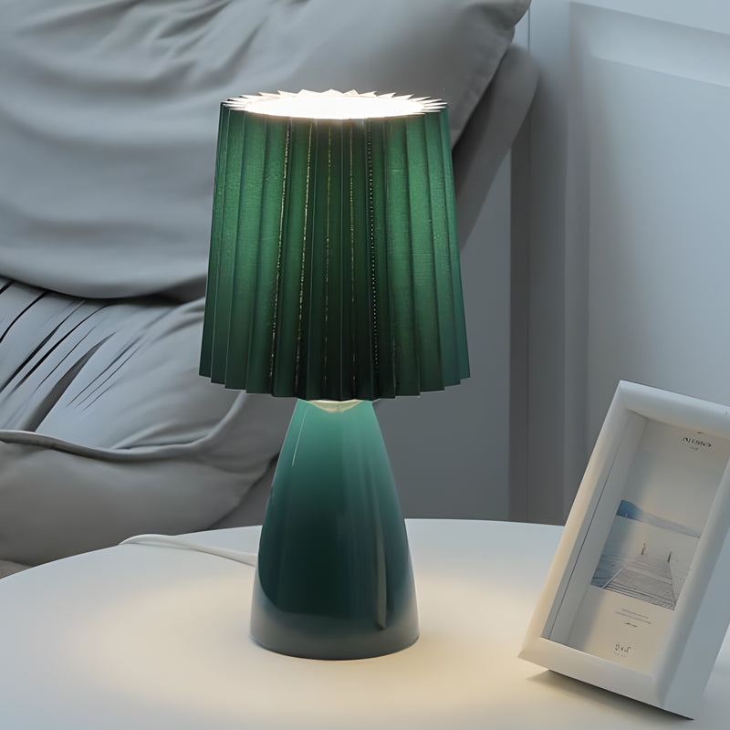 Modern Table Lamp Pleated Shade Glass Base - Product detail 9