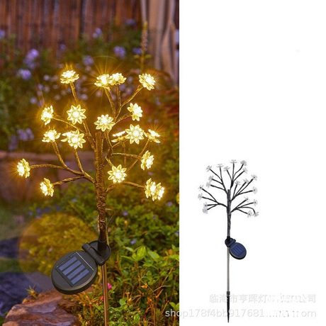 Solar Garden Lights  Wild Fennel LED Path Stakes with Warm Glow - Detailed view