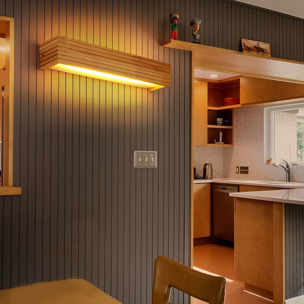Nordic Wall Light Wooden LED Linear Sconce - Product detail 9