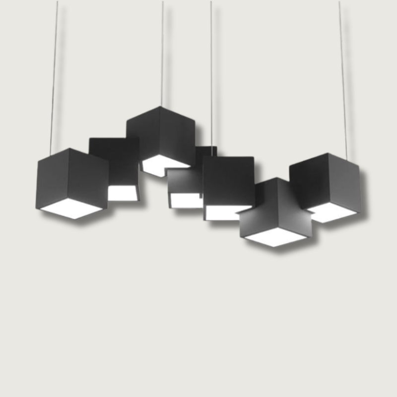 Modern LED Pendant Light Geometric Cube Design - Product showcase