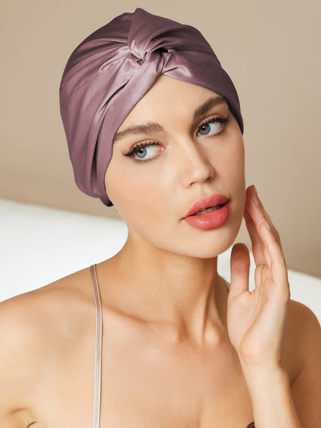 Silk Sleep Cap  Pure Mulberry Silk Hair Protection - Detailed view