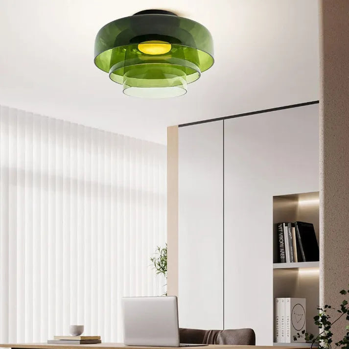 Modern Glass Ceiling Light  Layered Smoke Shade Design - Product detail 14