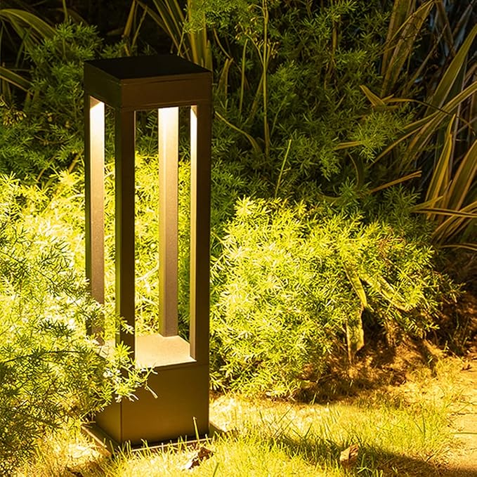 Modern Solar Path Light Black Metal Garden Bollard - Product detail 9