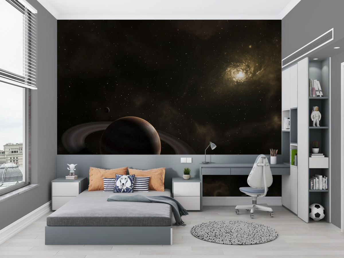 Space Mural Wallpaper | Saturn Galaxy View