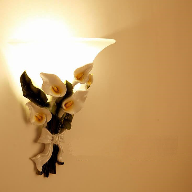 Floral Wall Sconce Calla Lily Glass Design - Product example