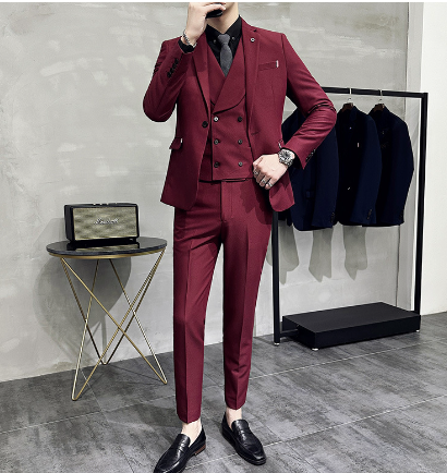 Classic Three Piece Suit Slim Fit Tailored Design - Product example