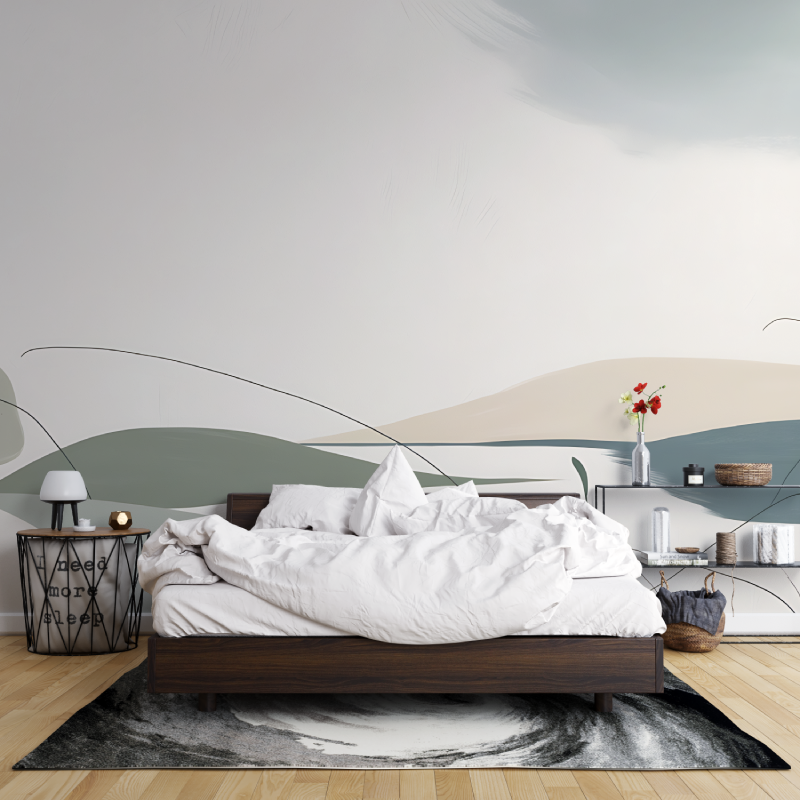 Abstract Mural Wallpaper | Minimalist Watercolor Landscape