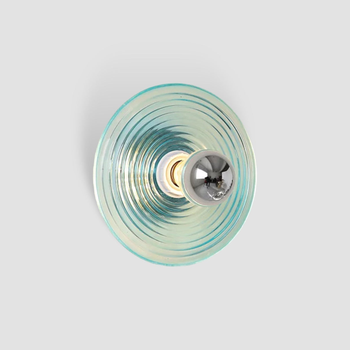 Ripple Glass Wall Light Aqua Blue Concentric Design - Detailed view