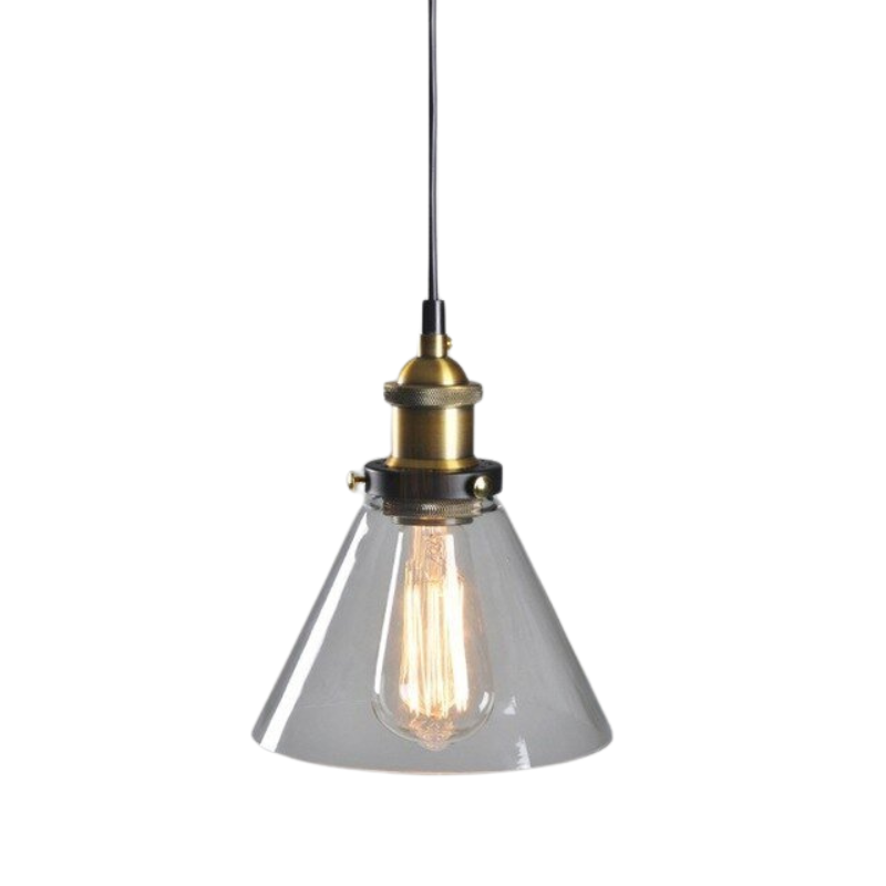 Industrial Glass Pendant Light Smoke Grey Vintage Shade - Product detail 11