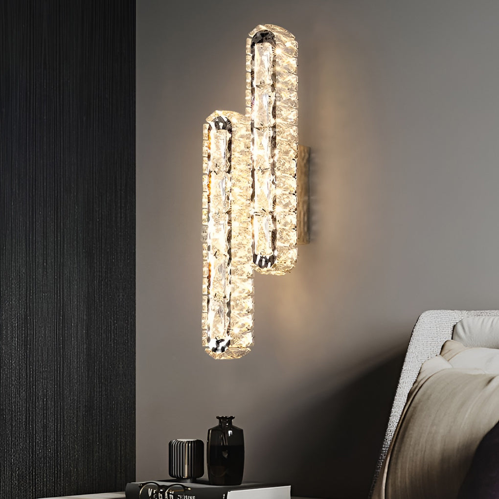 Crystal LED Wall Lamp Dual Strip Design With Dimming Control - Product showcase