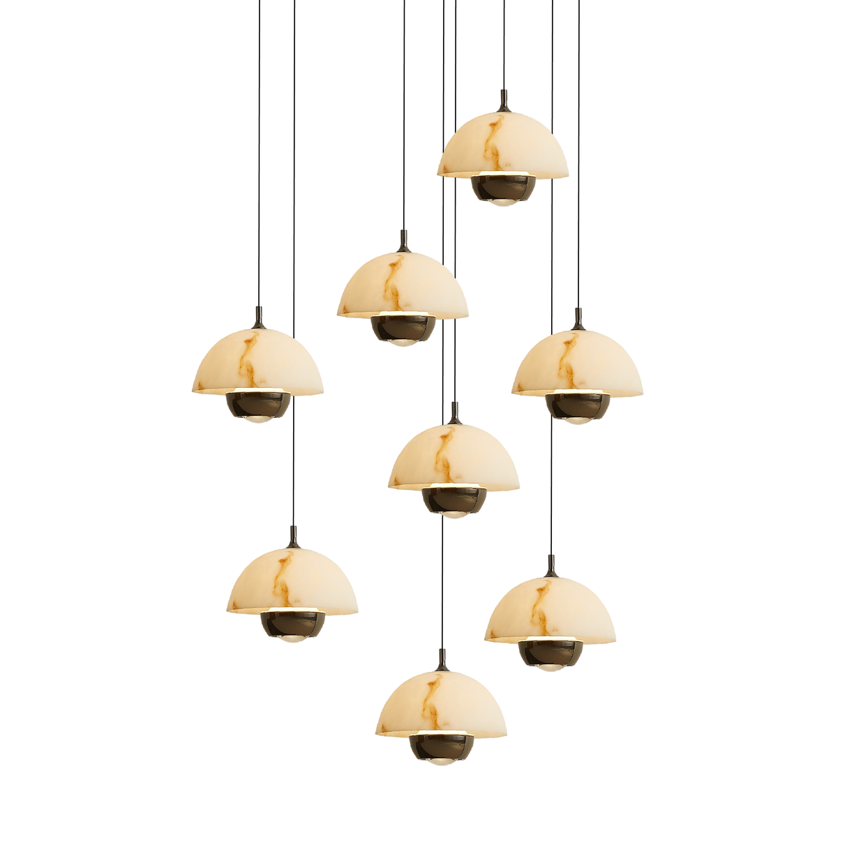 Modern Marble Pendant Light Cascading 8-Head Staircase Chandelier - Product detail 6