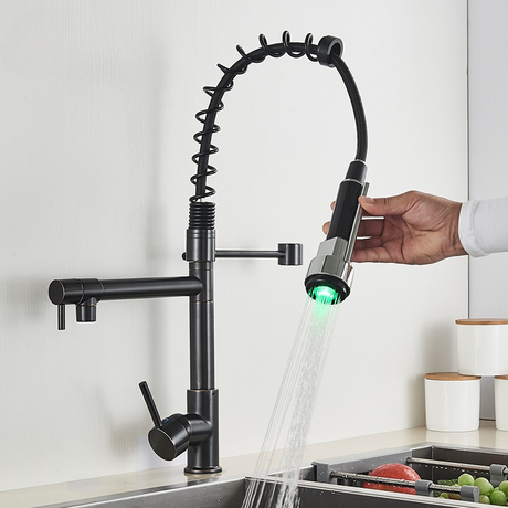 Professional Kitchen Faucet  LED Temperature Display Spring Spout - Product detail 9