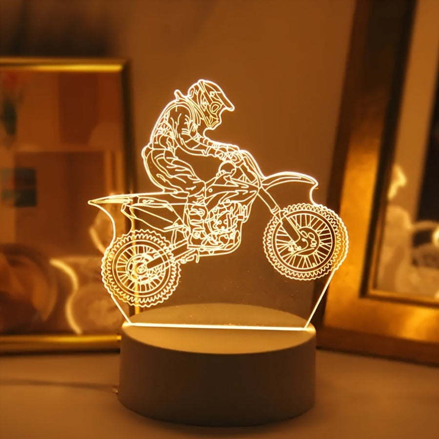 Motocross LED Night Light  3D Geometric Design - Product detail 4