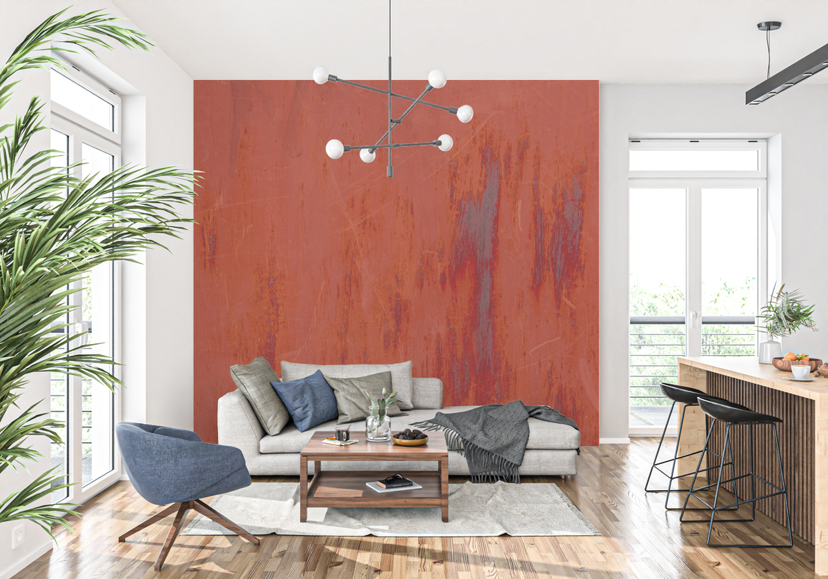 Abstract Mural Wallpaper | Terracotta Red Textured Design