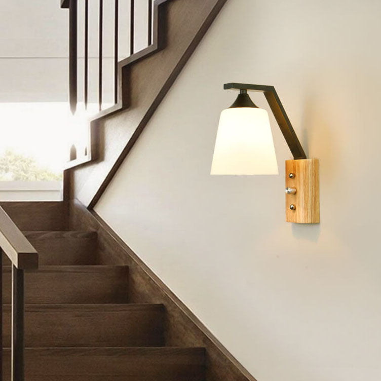 Scandinavian Wall Light Wood Metal Reading Sconce - Detailed view