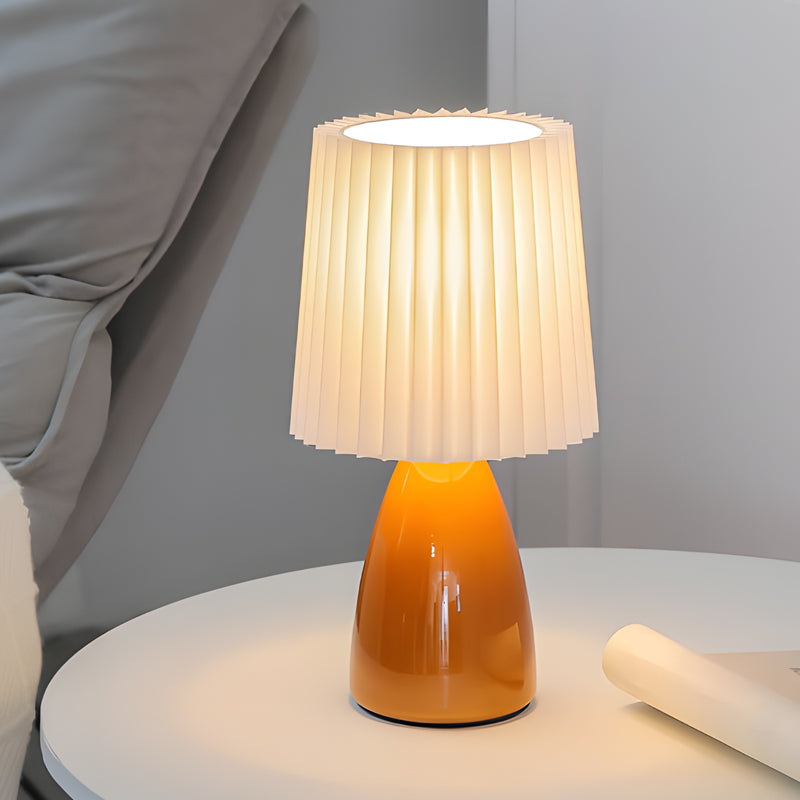 Modern Table Lamp Pleated Shade Glass Base - Product detail 7