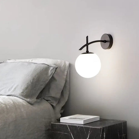 Modern Wall Sconce  Hammered Glass Globe Design - Product example