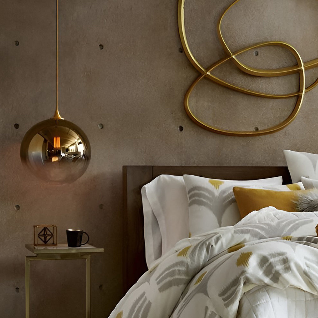 Modern Glass Pendant Light Smokey Globe Design - Product detail 11