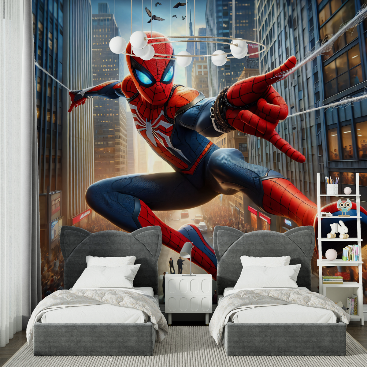 Superhero Mural Wallpaper | Spider-Man City Adventure