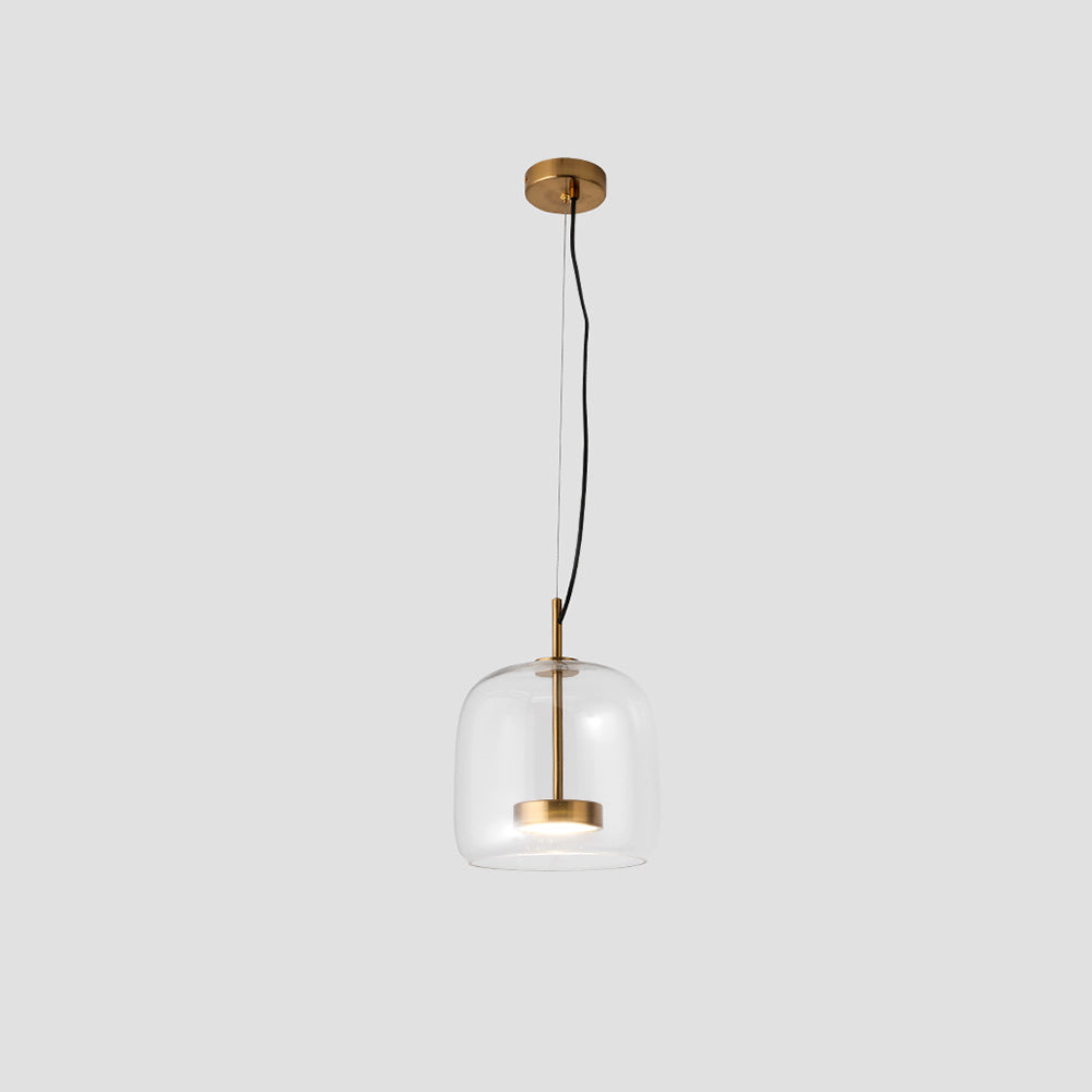 Modern Glass Pendant Light  Amber Dome Shade - Product detail 6