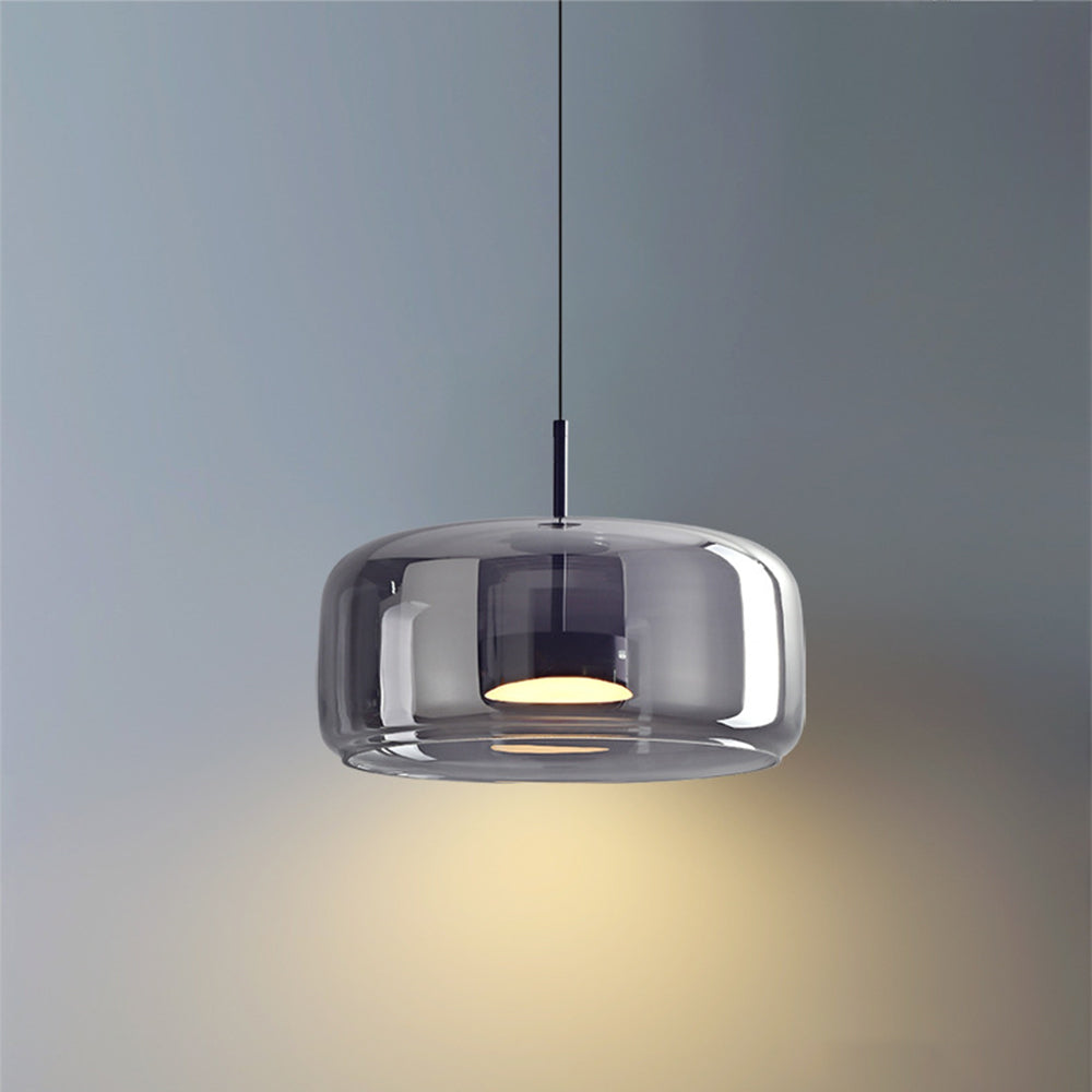 Modern Glass Pendant Light  Amber Dome Shade - Product detail 4