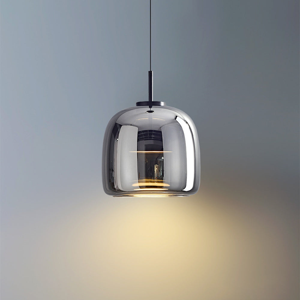 Modern Glass Pendant Light  Amber Dome Shade - Product detail 10