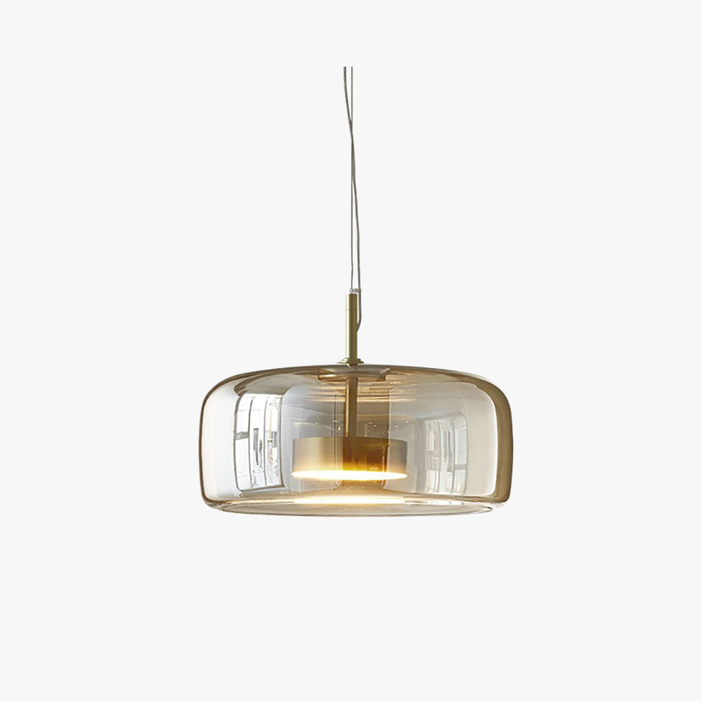 Modern Glass Pendant Light  Amber Dome Shade - Product detail 5