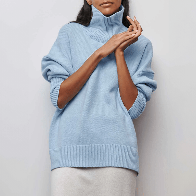 Luxe Turtleneck Sweater Soft Knit Ribbed Design - Product example