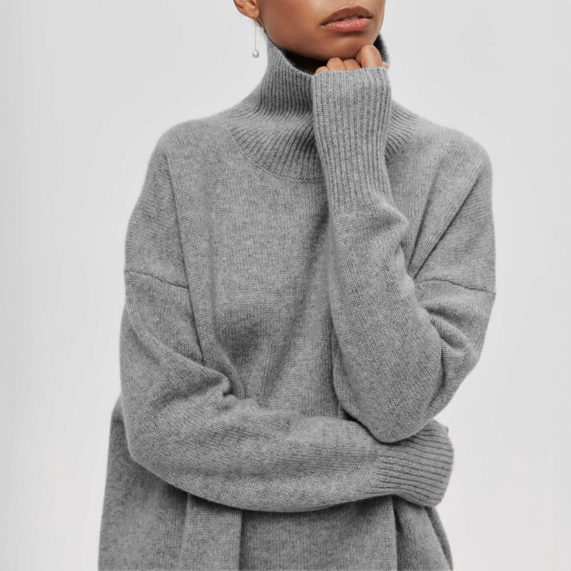 Luxe Turtleneck Sweater Soft Knit Ribbed Design - Product detail 4