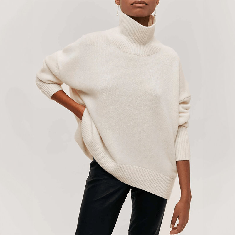 Luxe Turtleneck Sweater Soft Knit Ribbed Design - Product detail 10