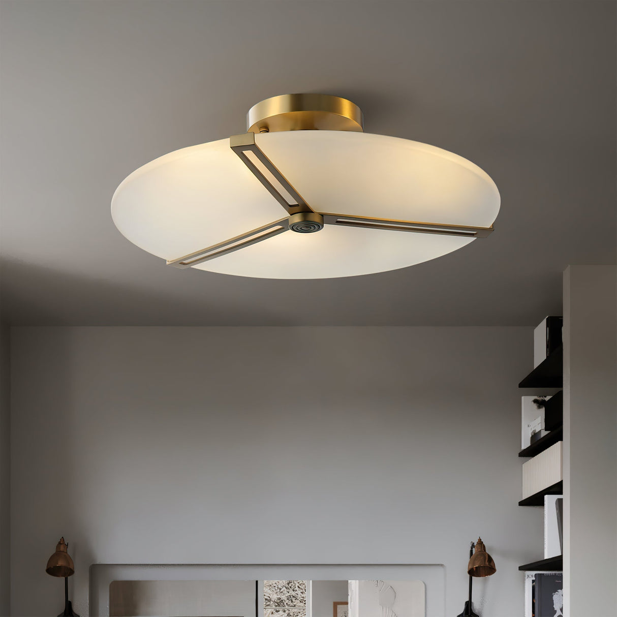 Modern Ceiling Light Glass Disc with Brass Frame - Product detail 19