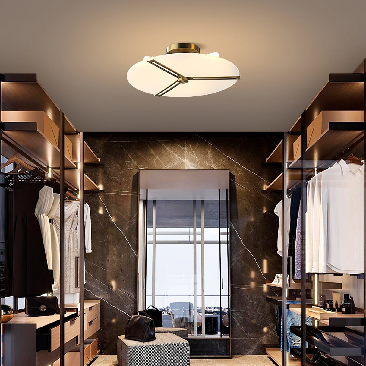 Modern Ceiling Light Glass Disc with Brass Frame - Product detail 16