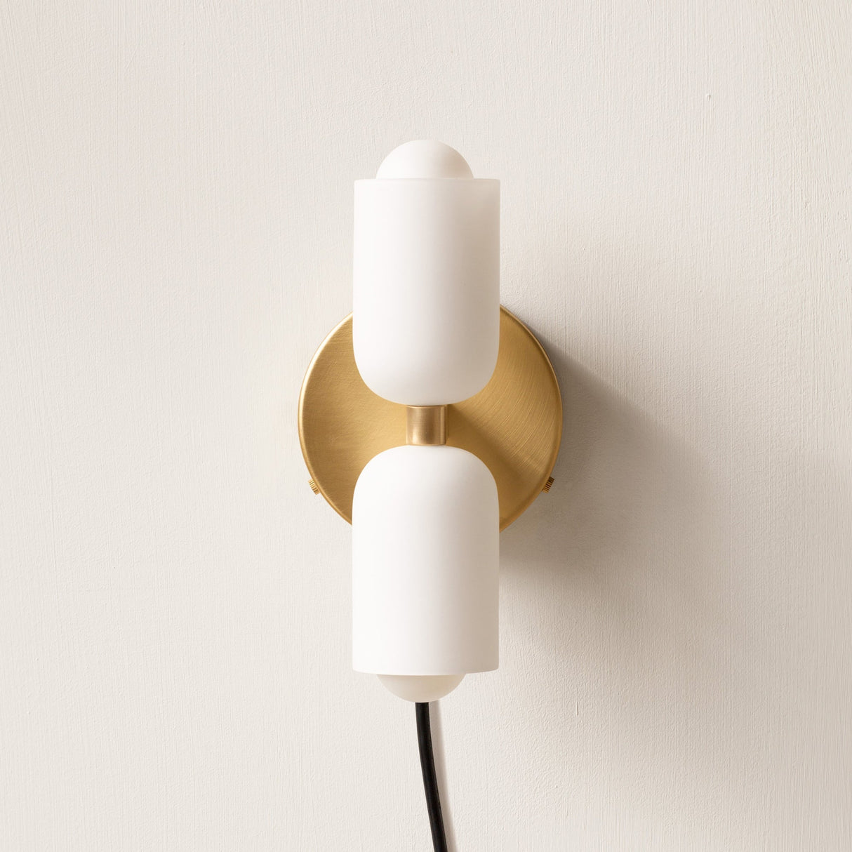 Modern Dual Wall Light  Brushed Brass Up Down Sconce - Product example