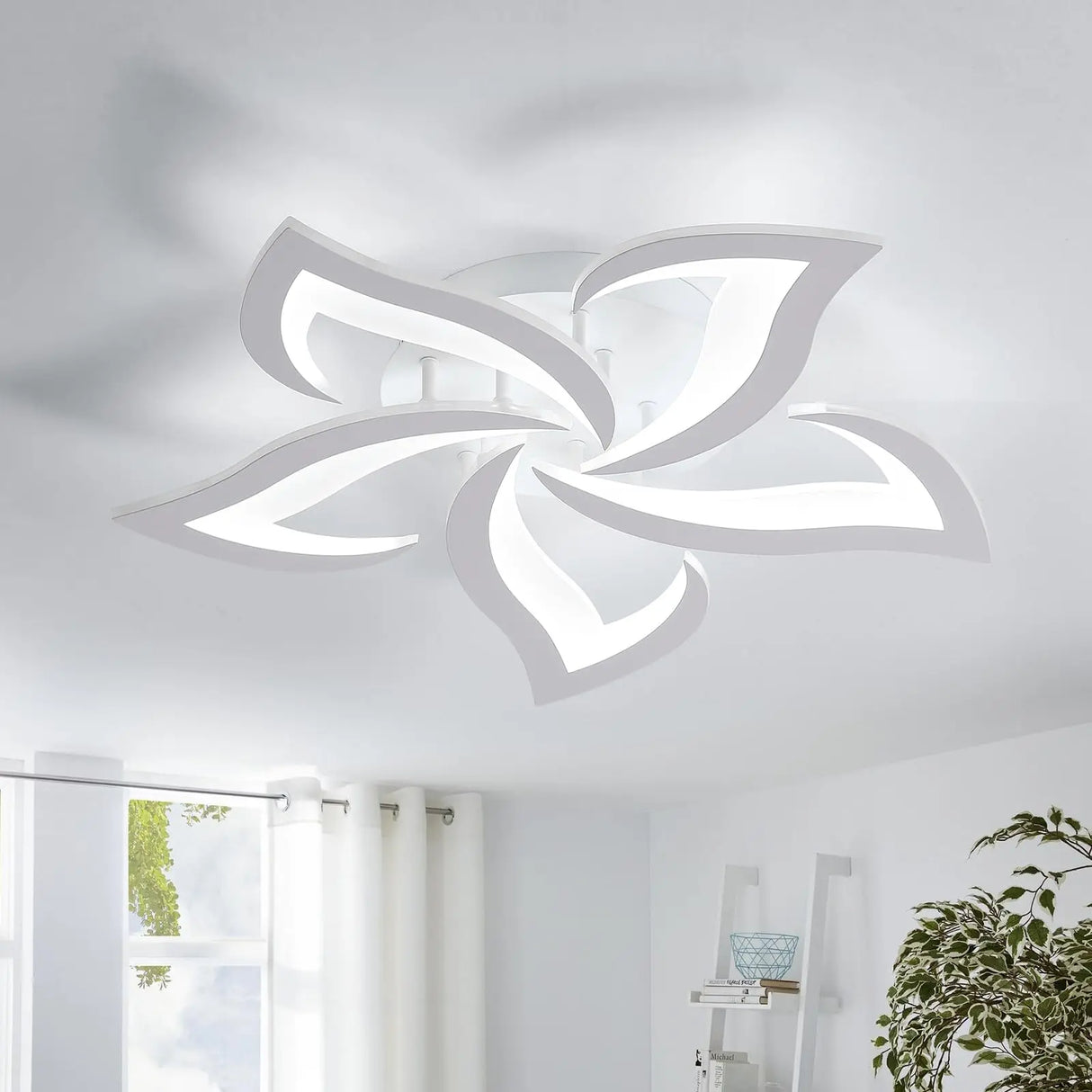 Modern LED Ceiling Light Floral Petal Design with Remote Control - Detailed view