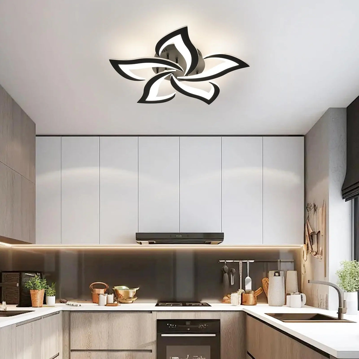 Modern LED Ceiling Light Floral Petal Design with Remote Control - Product example