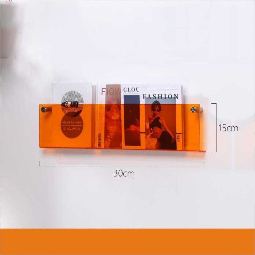 Acrylic Wall Magazine Rack Modern Floating Display Holder - Product showcase
