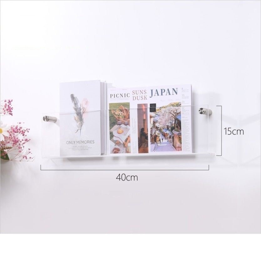 Acrylic Wall Magazine Rack Modern Floating Display Holder - Product detail 11