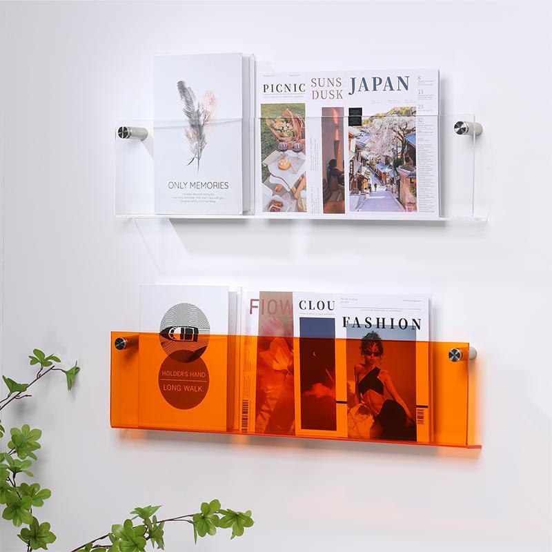 Acrylic Wall Magazine Rack Modern Floating Display Holder - Product example