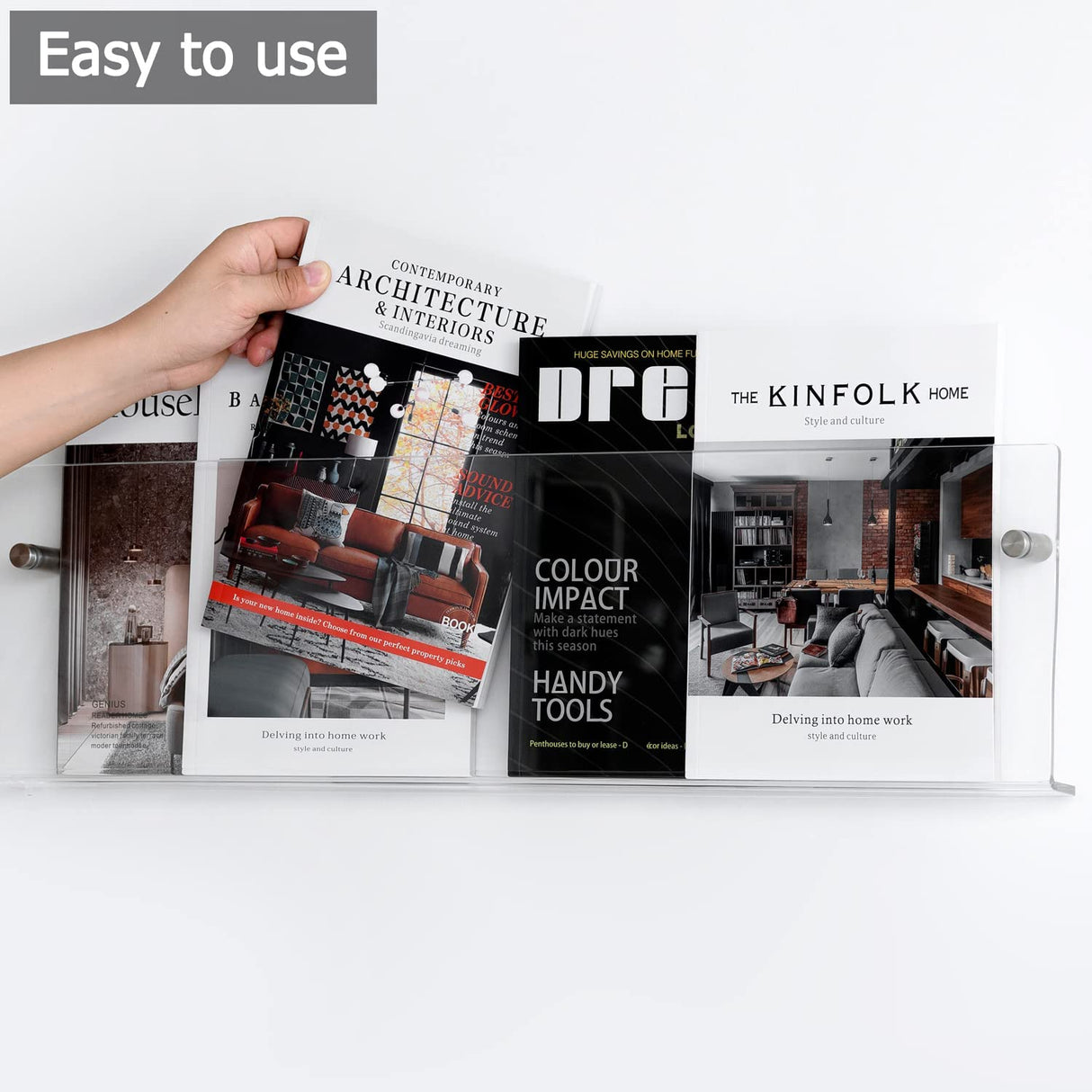 Acrylic Wall Magazine Rack Modern Floating Display Holder - Product detail 6