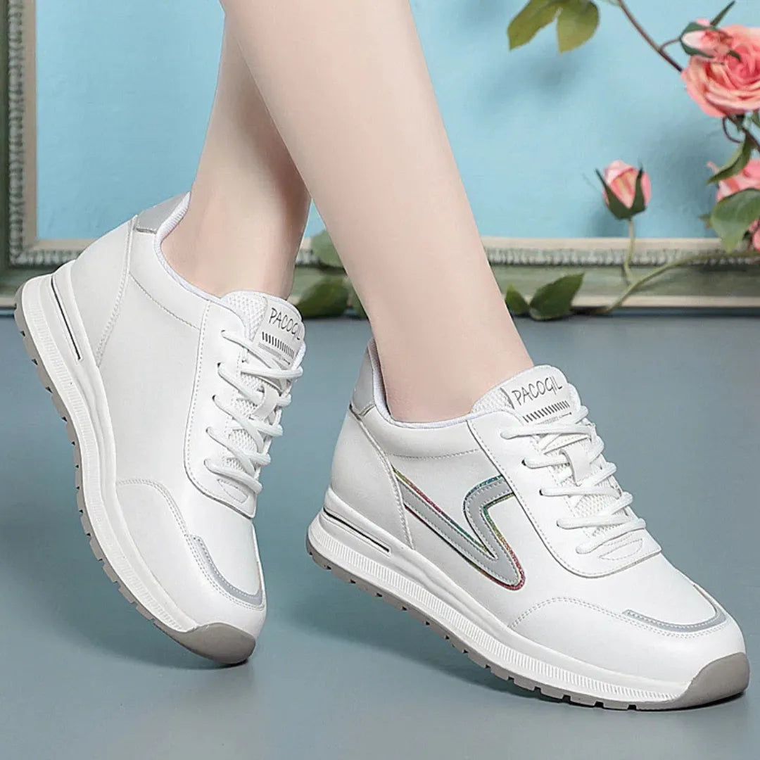 Womens White Sneakers Lightweight Microfiber Athletic Shoes - Product detail 7