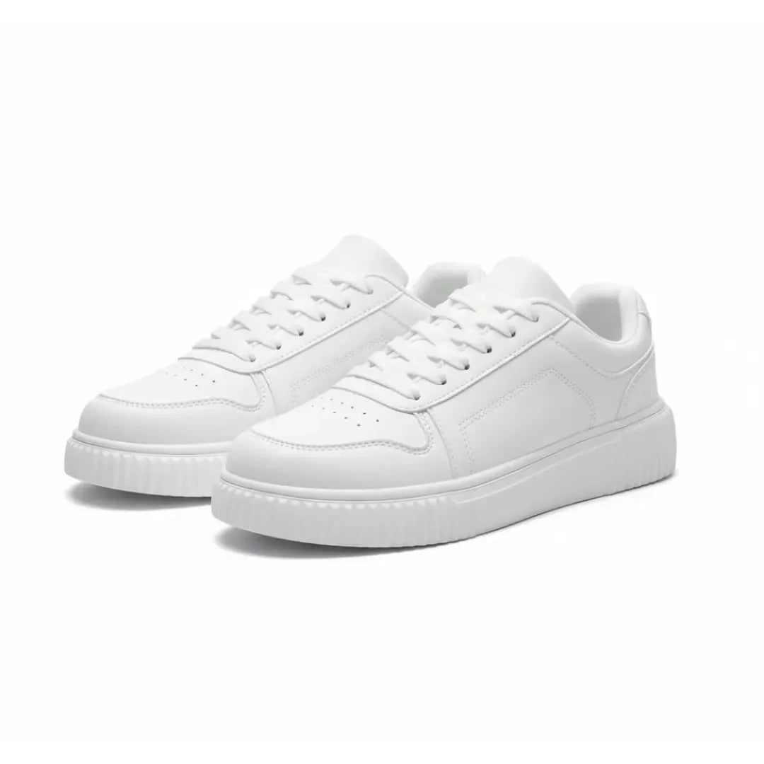 Mens Casual Sneakers Lightweight White Design - Product showcase
