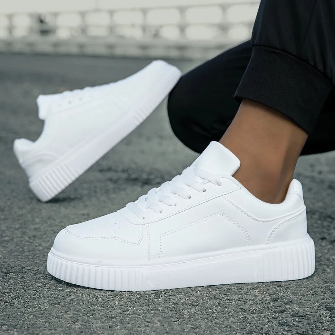 Mens Casual Sneakers Lightweight White Design - Detailed view