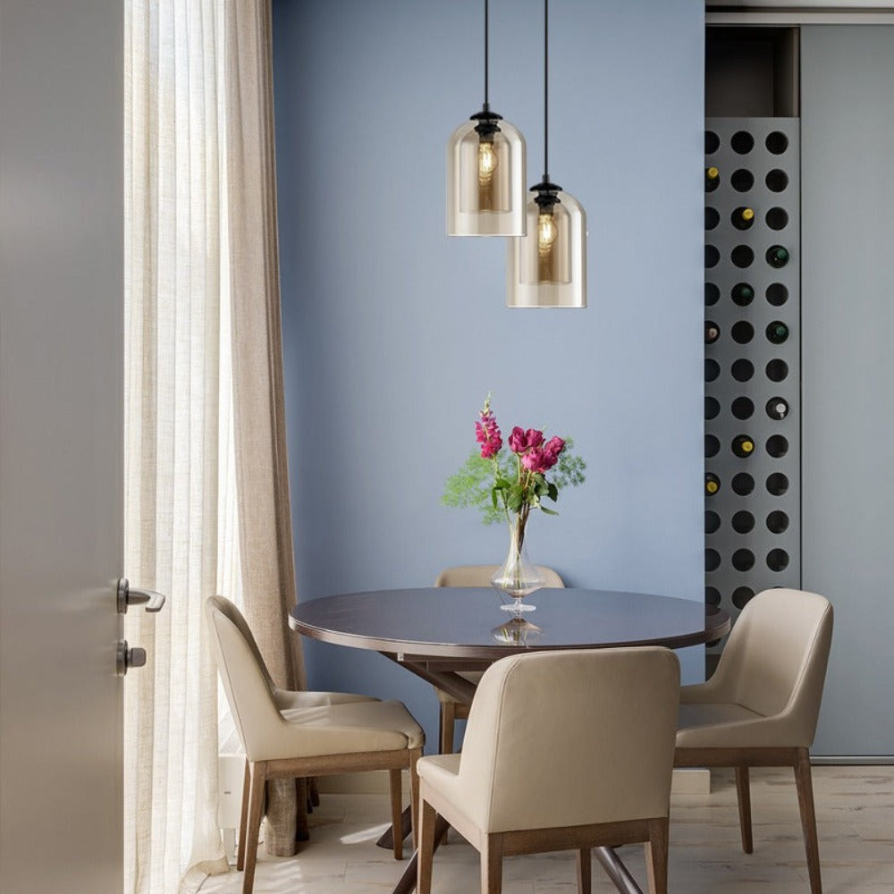 Modern Glass Pendant Light Smoked Dome Shade Design - Product detail 6