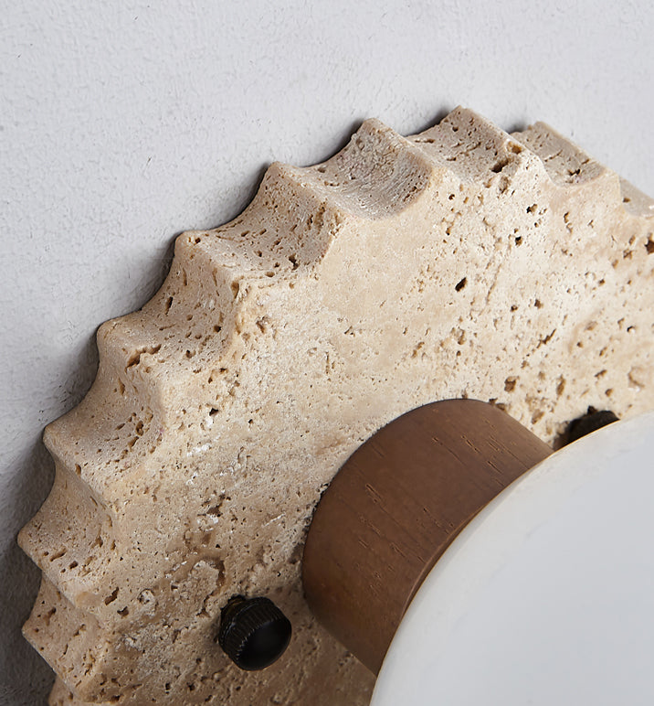 Modern Ceiling Light Travertine Glass Orb Design - Product example